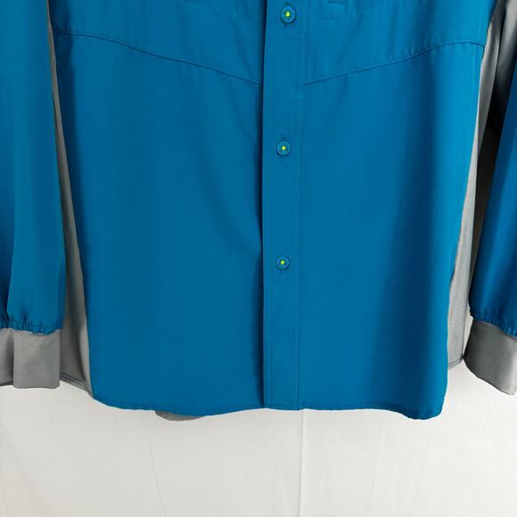 Loco Skail Fishing Shirt S Turquoise Long Sleeve Performance Outdoor Lightweight - Picture 5 of 5